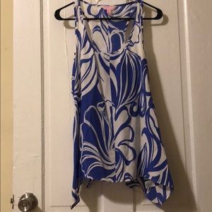 Lilly Pulitzer - Blue&White Racerback Tank - L